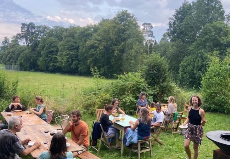 Zu essen gab es jeweils etwas leckeres mit frischem Gemüse vom Hof.